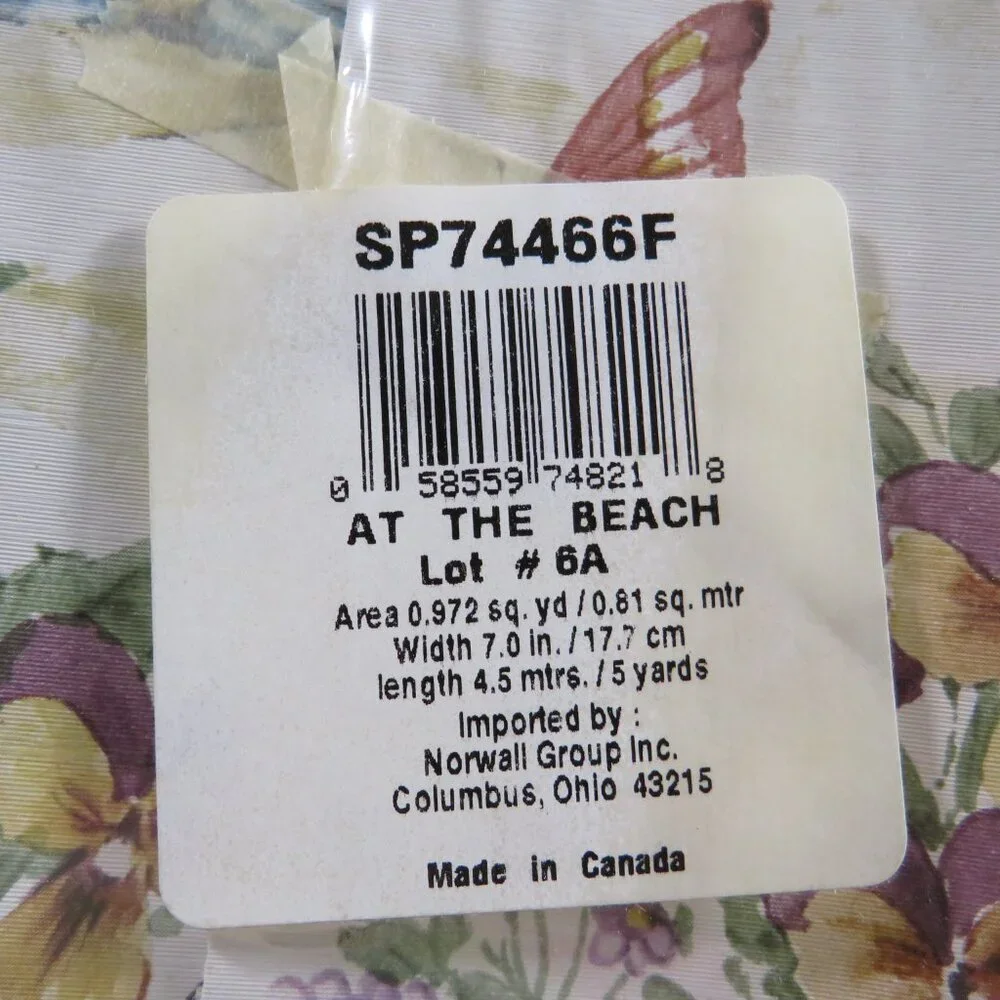 Seashells (Warm Colors) with pansies at the beach Wallpaper border (3) Rolls
